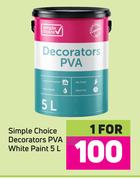 Simple Choice Decorators PVA White Paint-5L