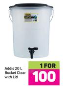 Addis 20L Bucket Clear With Lid-For 1