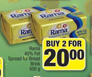 Rama 40% Fat Spread For Bread Brick-2x500g