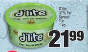 D'Lite 37% Fat Spread Tub-1Kg