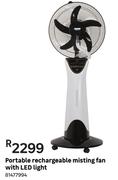 Portable Rechargeable Misting Fan With LED Light 81477994