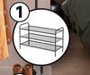 Spaceo Studio Stackable Shoe Rack Black W90cm x D35cm x H55cm 81461778