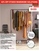 Spaceo Free Standing Studio Garment Rack Metal Paris Black W5.9 x D115.7 x H45.6cm 81461729