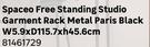 Spaceo Free Standing Studio Garment Rack Metal Paris Black W5.9 x D115.7 x H45.6cm 81461729