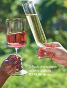 2 Pack Champagne Or Wine Glasses-Per Pack