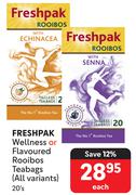 Freshpak Wellness Or Flavoured Rooibos Teabags (All Variants)-20's Each