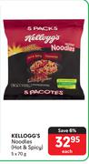 Kellogg's Noodles Hot & Spicy-5 x 70g Each