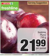 Spar Freshline Plums-750g Per Punnet