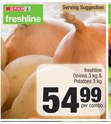 Spar Freshline Onions 3Kg & Potatoes 3Kg-Per Combo