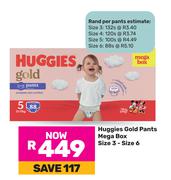 Huggies Gold Pants Mega Box Size 3-6