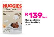 Huggies Extra Care New Baby Size 1