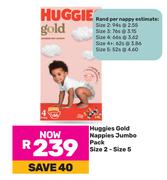 Huggies Gold Nappies Jumbo Pack Size 2-5
