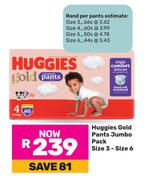 Huggies Gold Pants Jumbo Pack Size 3-6