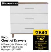 Home & Kitchen Pico Chest Of Drawers-870mm (h) x 900mm (w) x 450mm (d)