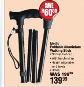 Medic Foldable Aluminium Walking Stick
