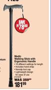 Medic Walking Stick With Ergonomic Handle