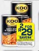 Koo Baked Beans In Tomato Sauce-For 2 x 410g