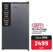 Defy 90L Bar Fridge DBF90M