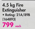 Safequip 4.5Kg Fire Extinguisher-Each