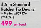 Xstrap 4.6m Standard Ratchet Tie Downs MQ7876-Per 4 Pack