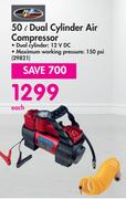 Motoquip 50L Dual Cylinder Air Compressor