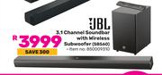 JBL 3.1 Channel Soundbar With Wireless Subwoofer SB560