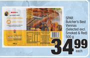 Spar Butcher's Best Viennas (Selected Excl. Smoked & Red)-500g Each