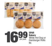 Spar Bakery White Or Brown Hot Dog Or Hamburger Rolls-6s