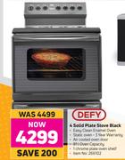 Defy 4 Solid Plate Stove Black