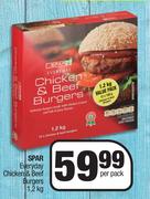 Spar Everyday Chicken & Beef Burgers-1.2kg Per Pack