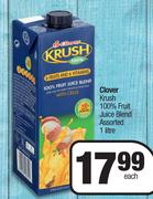 Clover Frush 100% Fruit Juice Blend Assorted-1Ltr Each