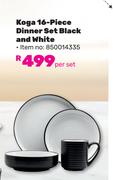 Koga 16 Piece Dinner Set Black & White-Per Set