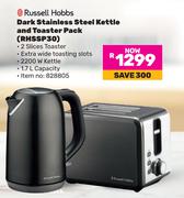 Russell Hobbs Dark Stainless Steel Kettle & Toaster Pack RHSSP30