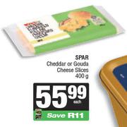 Spar Cheddar Or Gouda Cheese Slices-400gm Each