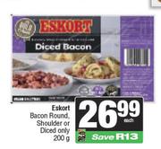 Eskort Bacon (Round, Shoulder Or Diced Only)-200gm Each
