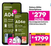 2 x Samsung Galaxy A04e Smartphone-On Red Flexi 150