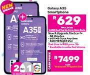 2 x Samsung Galaxy A35 Smartphone-On 1.3GB Red Top Up Core More Data