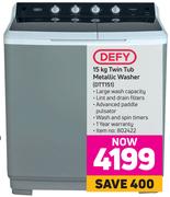Defy 15 Kg Twin Tub Metallic Washer DTT151
