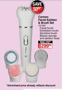 Carmen Facial Epilator & Brush Set