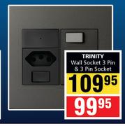 Trinity Wall Socket 3 Pin & 3 Pin Socket 