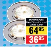 Down Light Fixed Silver/ Chrome/ White 80mm