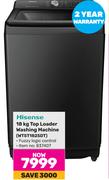 Hisense 18Kg Top Loader Washing Machine WT5T1825DT