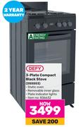 Defy 3 Plate Compact Black Stove DSS553
