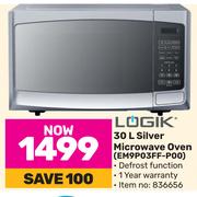 Logik 30L Silver Microwave Oven EM9P03FF-P00