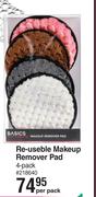 Basics Beauty Re-Usable Makeup Remover Pad 4 Pack