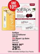 Softlips Lip Conditioner SPF20 Or Repair Lip Balm SPF15 Assorted-Each