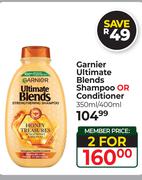 Garnier Ultimate Blends Shampoo Or Conditioner-For 2 x 350ml/400ml