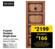 Dortello 4 Panel Studded Single Door
