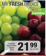 Spar Freshline Red Or White Grapes-500g Per Punnet