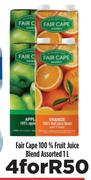 Fair Cape 100% Fruit Juice Blend Assorted-For4 x 1Ltr